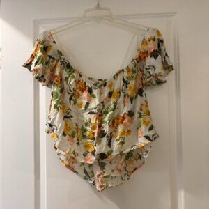 Tobi Floral Off the Shoulder Blouse